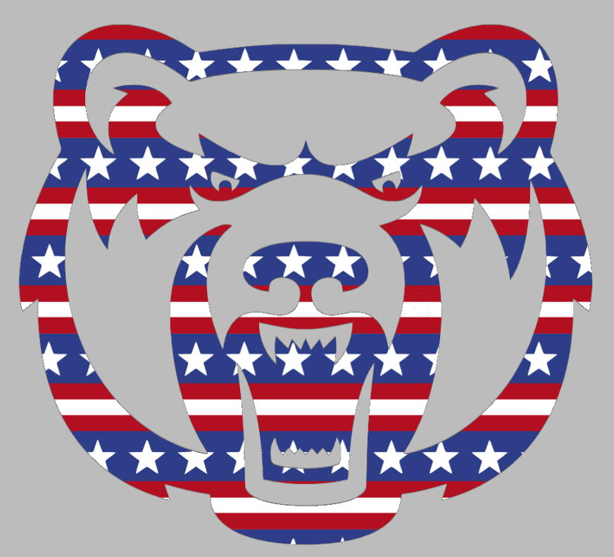 Central Arkansas Bears Team Logo Stars & Stripes USA American Flag Vinyl Decal PICK SIZE