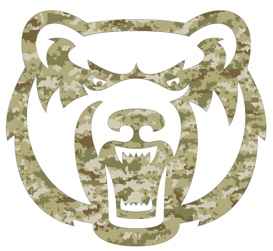 Central Arkansas Bears Team Logo Salute to Service Camouflage Camo Vinyl Decal PICK SIZE