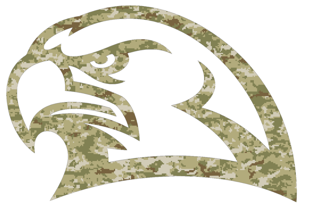 Miami Ohio Redhawks Mascot Logo Salute to Service Camouflage Camo Vinyl Decal PICK SIZE