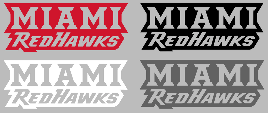 Miami Ohio Redhawks Team Name Logo Premium DieCut Vinyl Decal PICK COLOR & SIZE