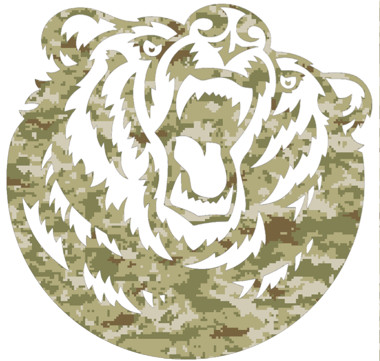 Belmont Bruins Team Logo Salute to Service Camouflage Camo Vinyl Decal PICK SIZE