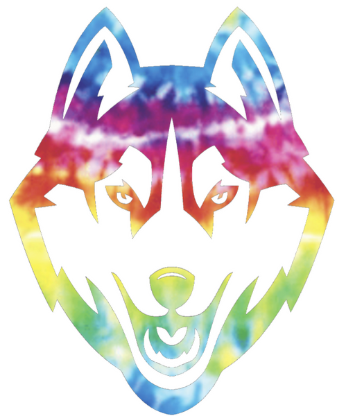 UConn Huskies Team Logo Crucial Catch Cancer Tie Dye Vinyl Decal PICK SIZE