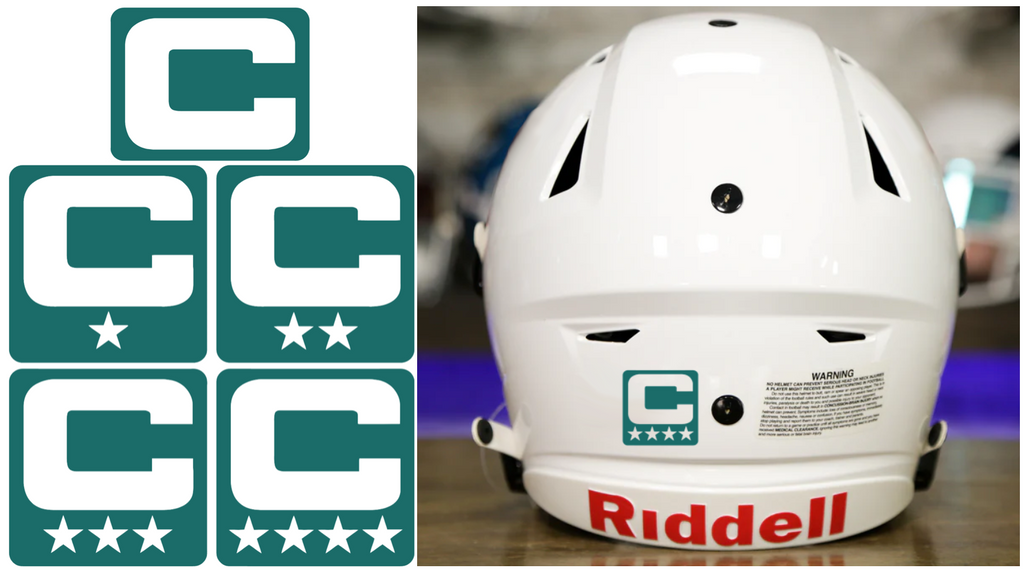 Captain Patch Jersey C Style TEAL Football Helmet Decal - Perfect for Adult & Youth Full Size Football Helmets