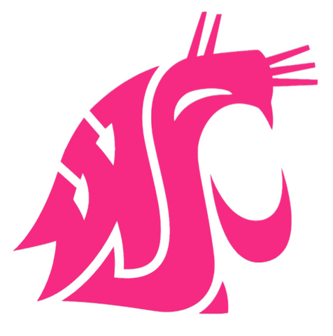 Washington State Cougars HOT PINK Team Logo Premium DieCut Vinyl Decal PICK SIZE