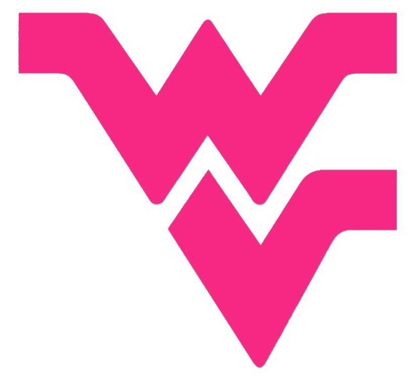 West Virginia Mountaineers HOT PINK Team Logo Premium DieCut Vinyl Decal PICK SIZE