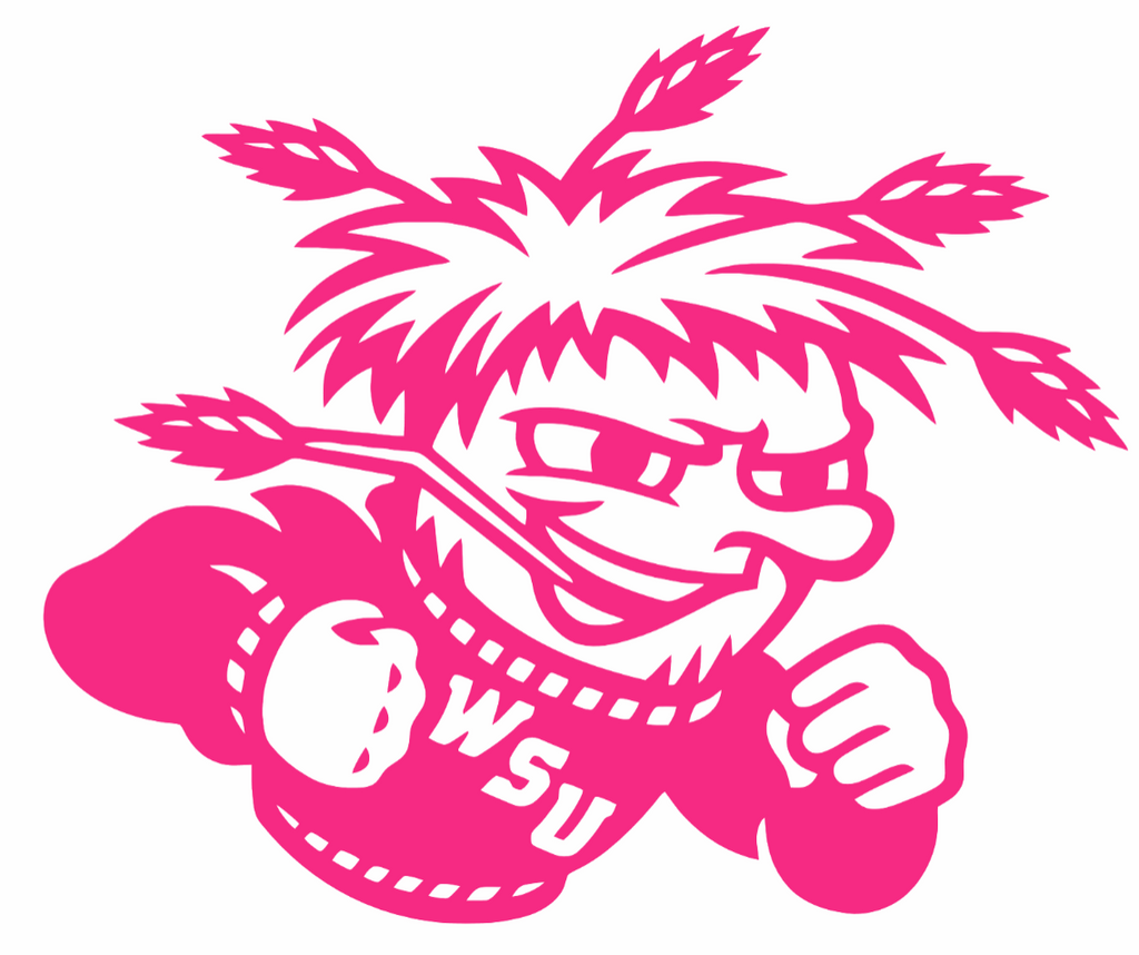 Wichita State Shockers HOT PINK Team Logo Premium DieCut Vinyl Decal PICK SIZE