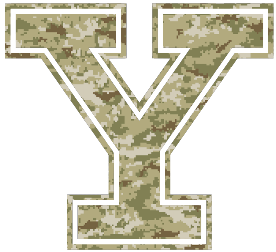 Yale Bulldogs Team Logo Salute to Service Camouflage Camo Vinyl Decal PICK SIZE