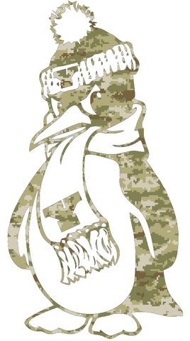 Youngstown State Penguins Mascot Logo Salute to Service Camouflage Camo Vinyl Decal PICK SIZE