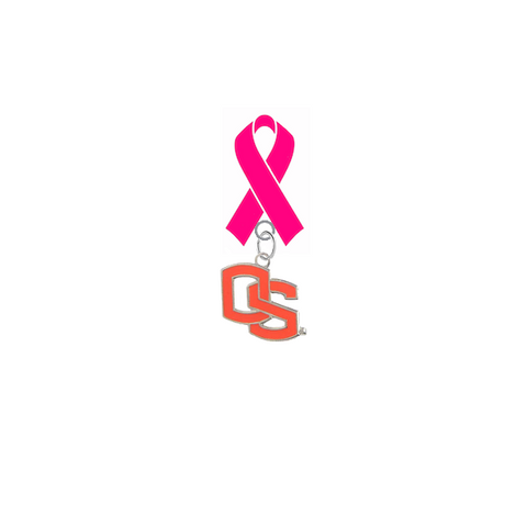 Oregon State Beavers Style 2 Breast Cancer Awareness / Mothers Day Pink Ribbon Lapel Pin