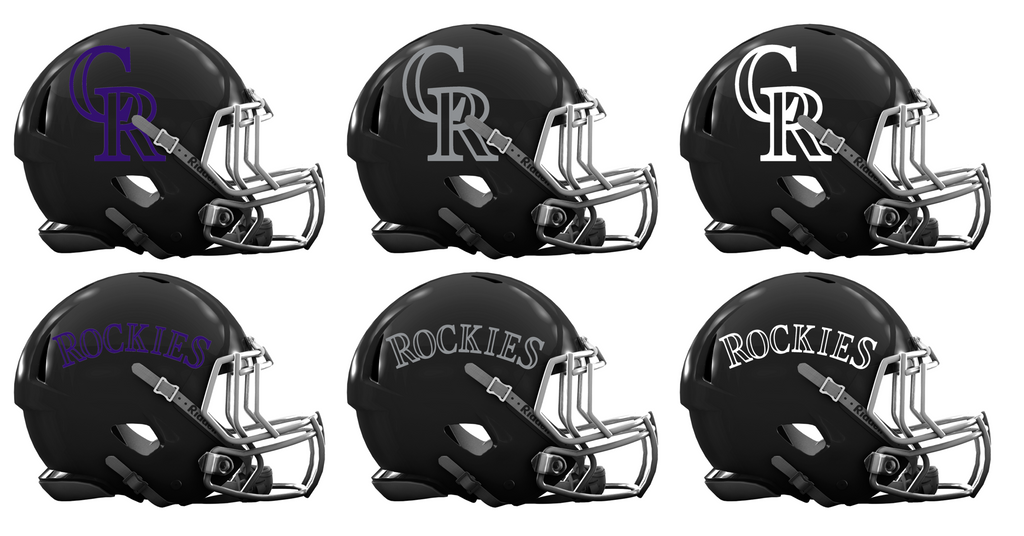 Colorado Rockies Custom Black Mini Riddell Speed Football Helmet