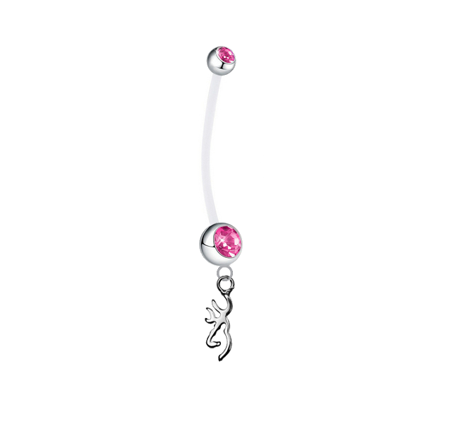 Browning Buckmark Pink Pregnancy Maternity Belly Button Navel Ring