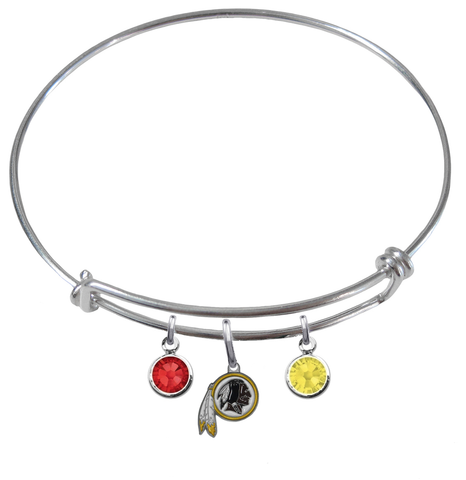 Washington Redskins NFL Expandable Wire Bangle Charm Bracelet